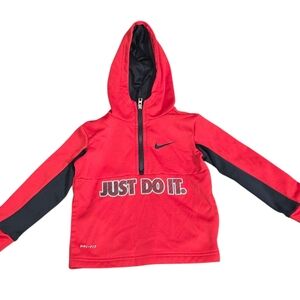 Nike 2T Hoodie 1/4 Zip Red Black Toddler